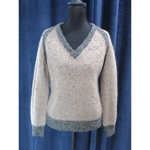 Rene Tener Outlander Sweater V Neck Wool Blend Women's Sz M Beautiful